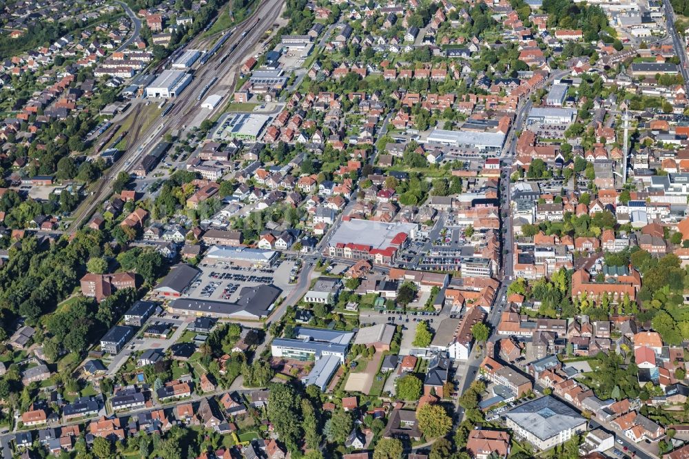 Luftaufnahme Bremervörde - Stadtansicht vom Innenstadtbereich in Bremervörde im Bundesland Niedersachsen, Deutschland