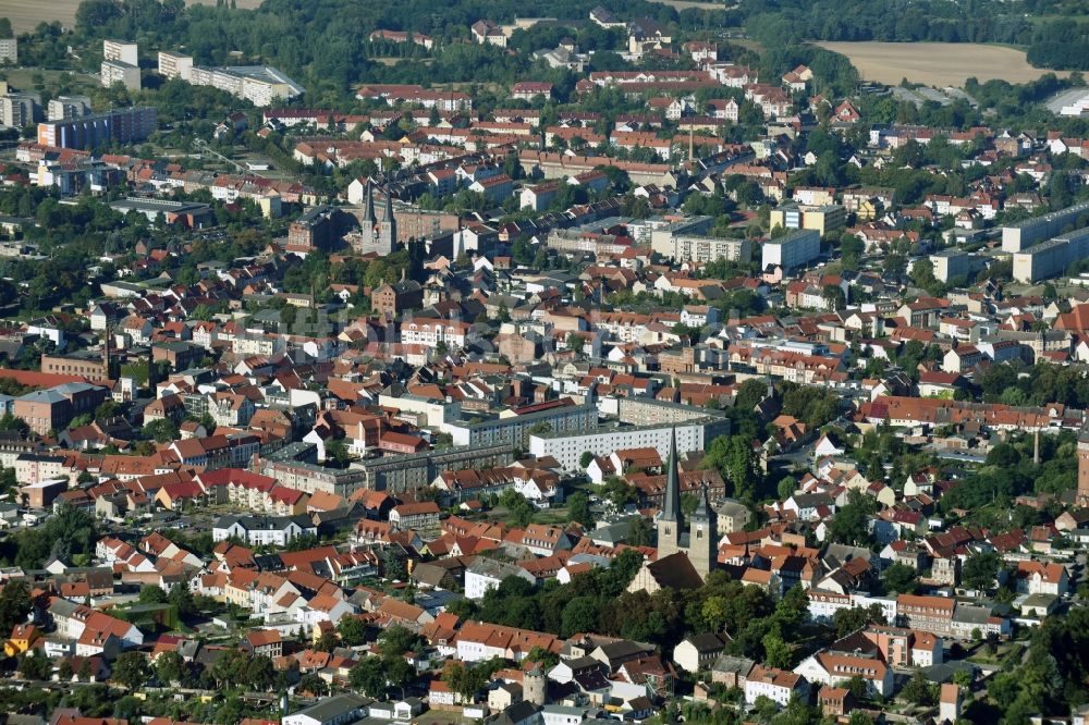 Luftbild Burg - Stadtansicht vom Innenstadtbereich in Burg im Bundesland Sachsen-Anhalt