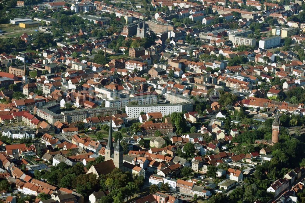 Burg aus der Vogelperspektive: Stadtansicht vom Innenstadtbereich in Burg im Bundesland Sachsen-Anhalt