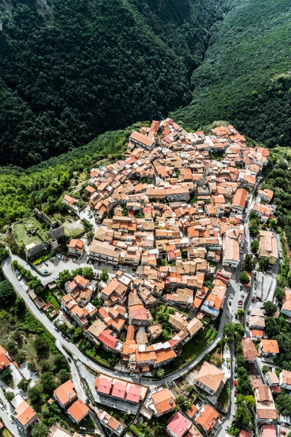 Camerota von oben - Stadtansicht vom Innenstadtbereich in Camerota in Italien