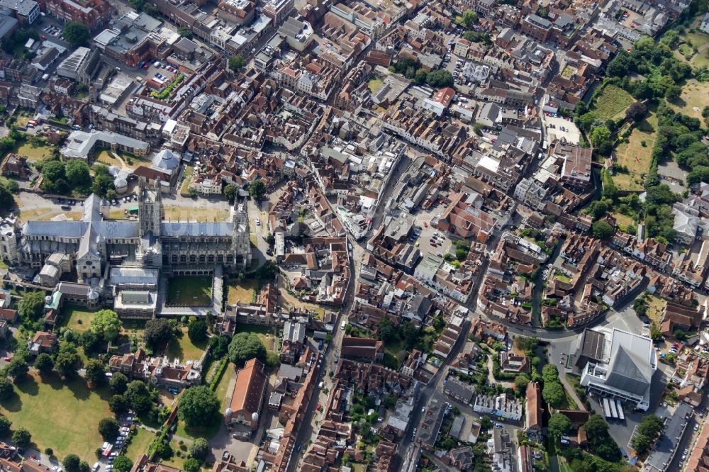 Luftbild Canterbury - Stadtansicht vom Innenstadtbereich in Canterbury in England, Vereinigtes Königreich