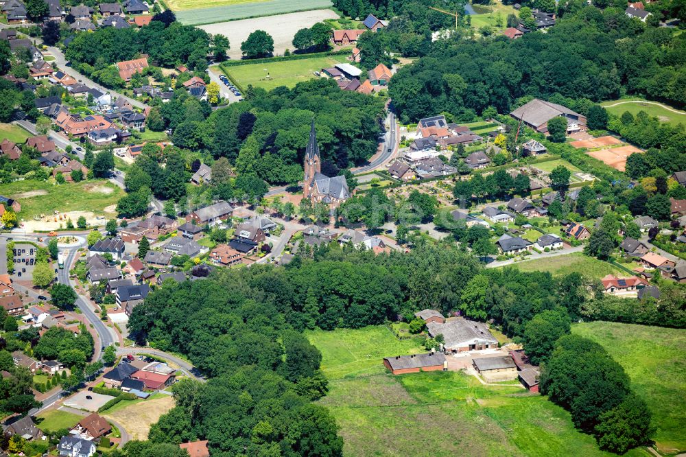 Cappeln (Oldenburg) von oben - Stadtansicht vom Innenstadtbereich in Cappeln (Oldenburg) im Bundesland Niedersachsen, Deutschland