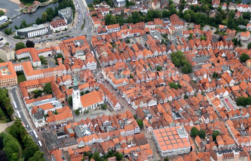 Celle von oben - Stadtansicht vom Innenstadtbereich in Celle im Bundesland Niedersachsen