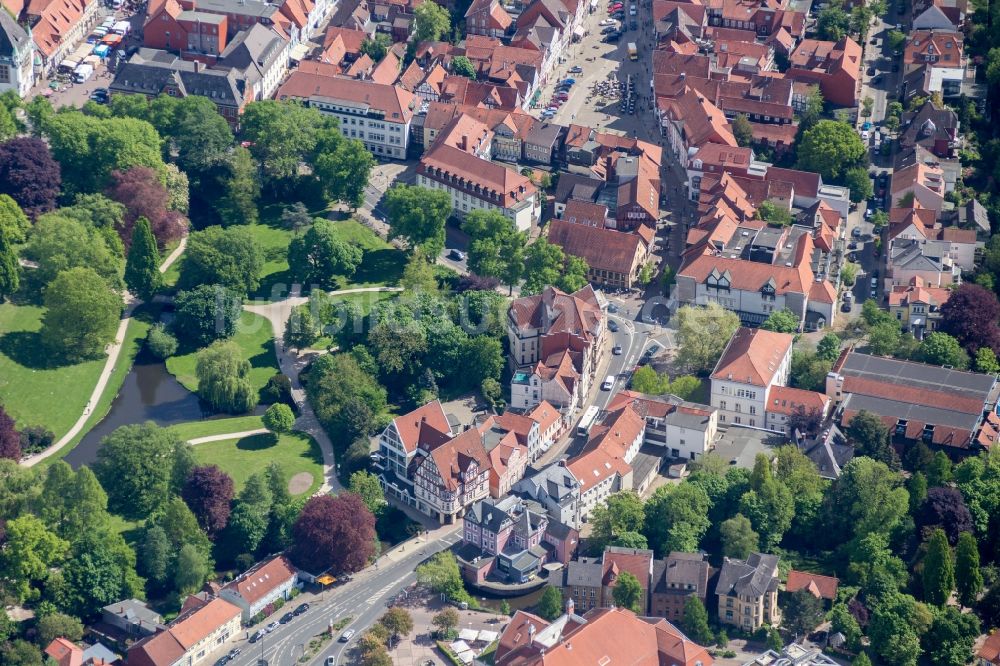 Celle von oben - Stadtansicht vom Innenstadtbereich in Celle im Bundesland Niedersachsen