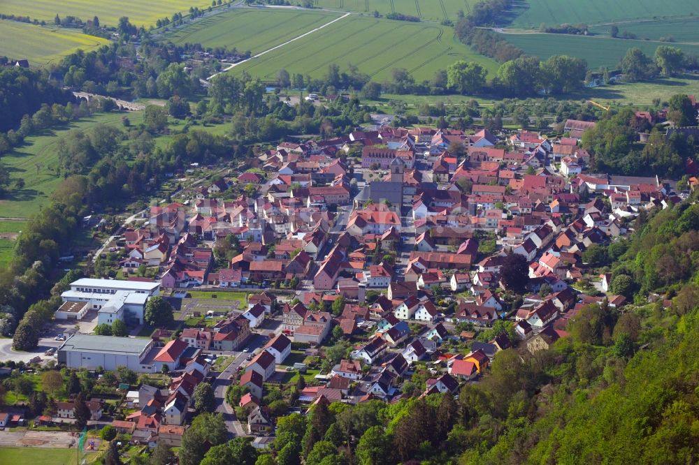 Luftaufnahme Creuzburg - Stadtansicht vom Innenstadtbereich in Creuzburg im Bundesland Thüringen, Deutschland