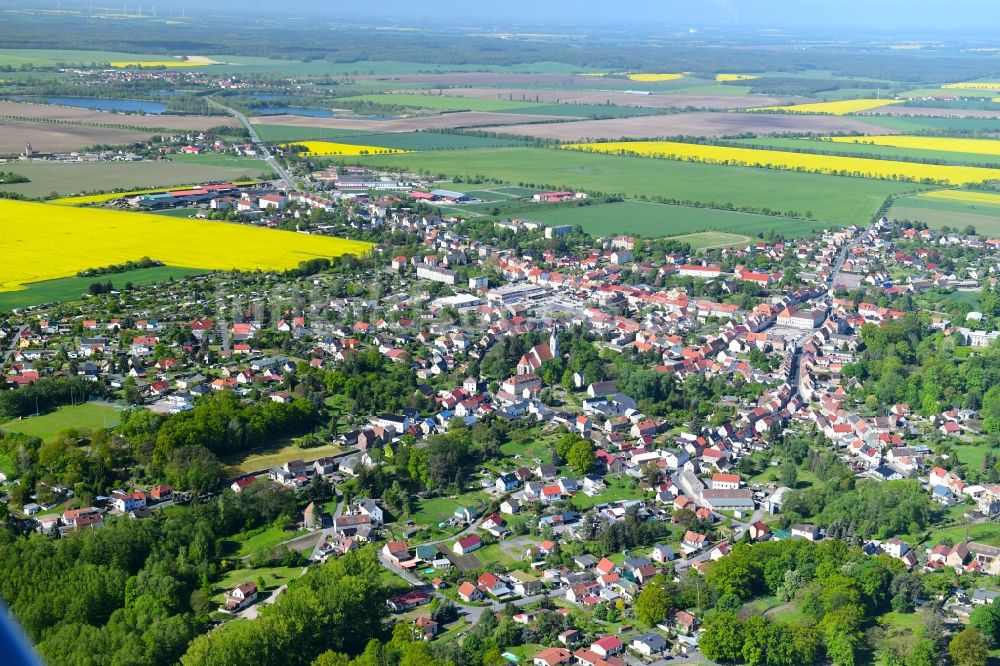 Dahlen aus der Vogelperspektive: Stadtansicht vom Innenstadtbereich in Dahlen im Bundesland Sachsen, Deutschland