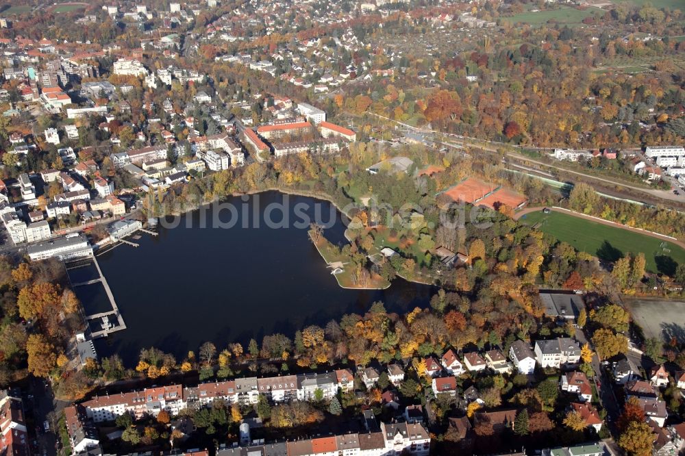 Darmstadt von oben - Stadtansicht vom Innenstadtbereich in Darmstadt im Bundesland Hessen