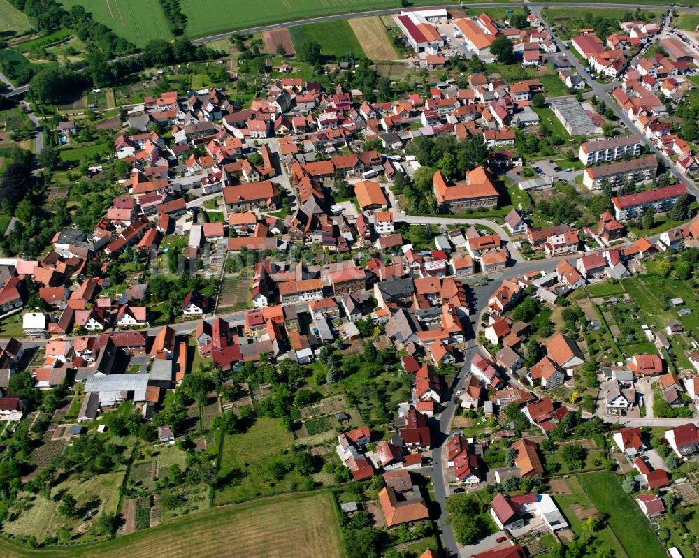 Deuna von oben - Stadtansicht vom Innenstadtbereich in Deuna im Bundesland Thüringen, Deutschland