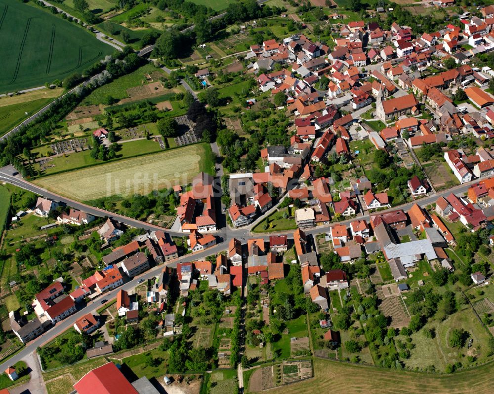 Deuna aus der Vogelperspektive: Stadtansicht vom Innenstadtbereich in Deuna im Bundesland Thüringen, Deutschland