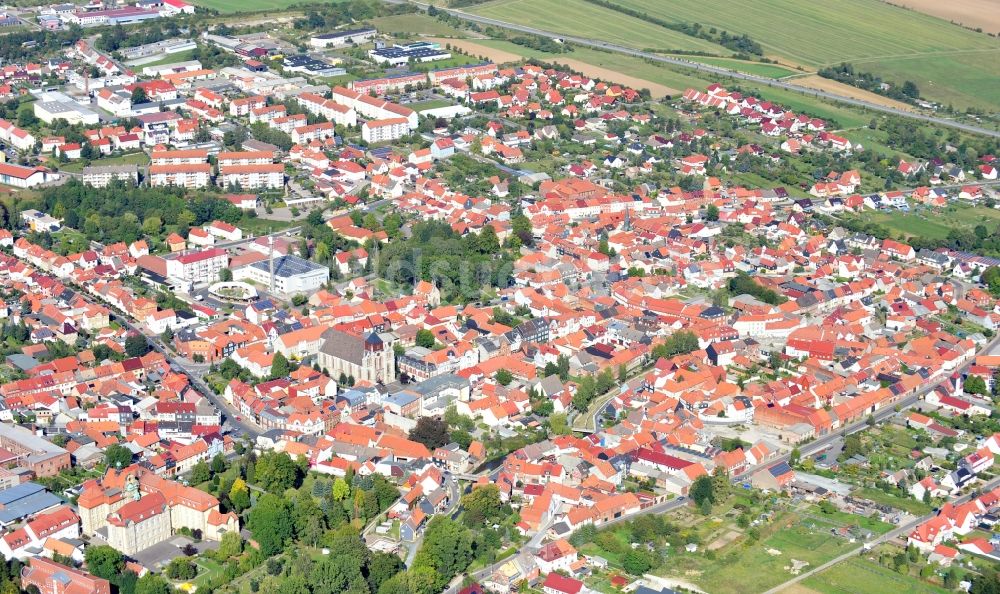 Dingelstädt aus der Vogelperspektive: Stadtansicht vom Innenstadtbereich in Dingelstädt im Bundesland Thüringen, Deutschland