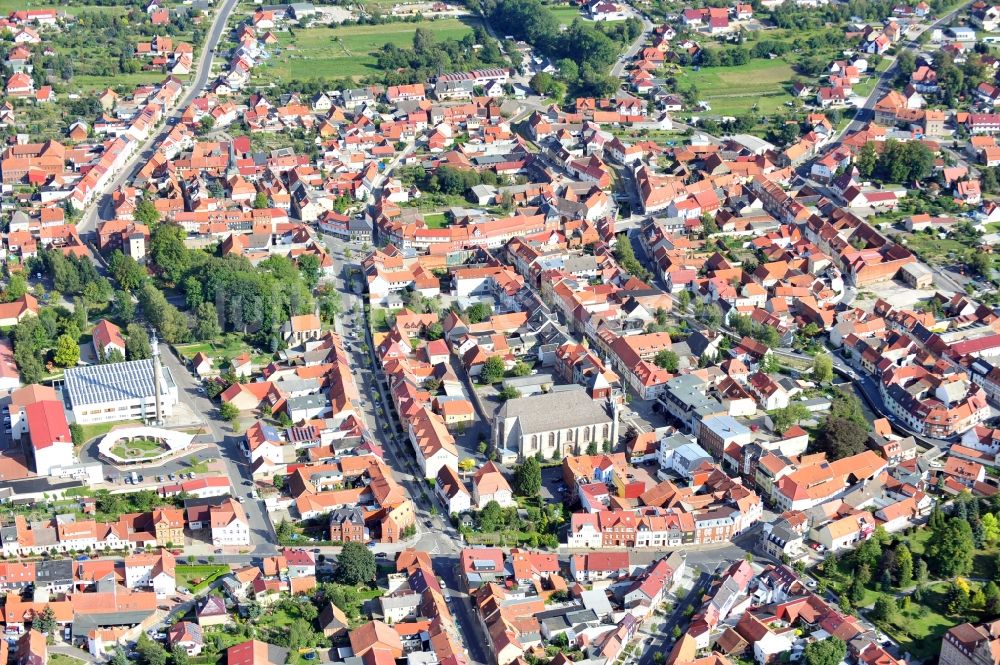 Dingelstädt aus der Vogelperspektive: Stadtansicht vom Innenstadtbereich in Dingelstädt im Bundesland Thüringen, Deutschland