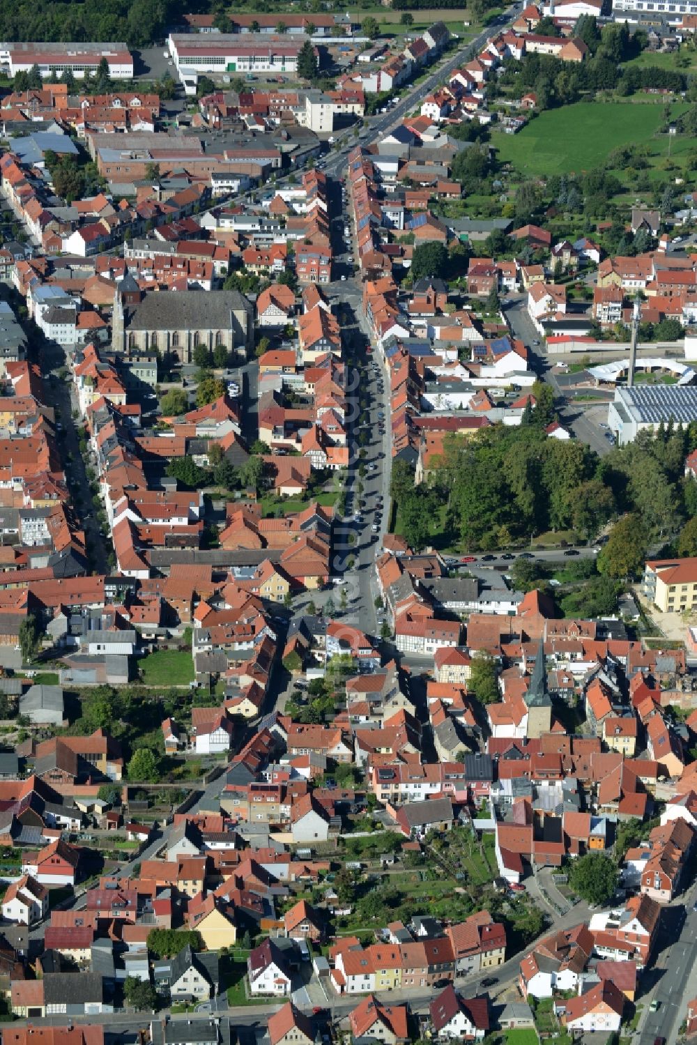 Dingelstädt aus der Vogelperspektive: Stadtansicht vom Innenstadtbereich in Dingelstädt im Bundesland Thüringen, Deutschland