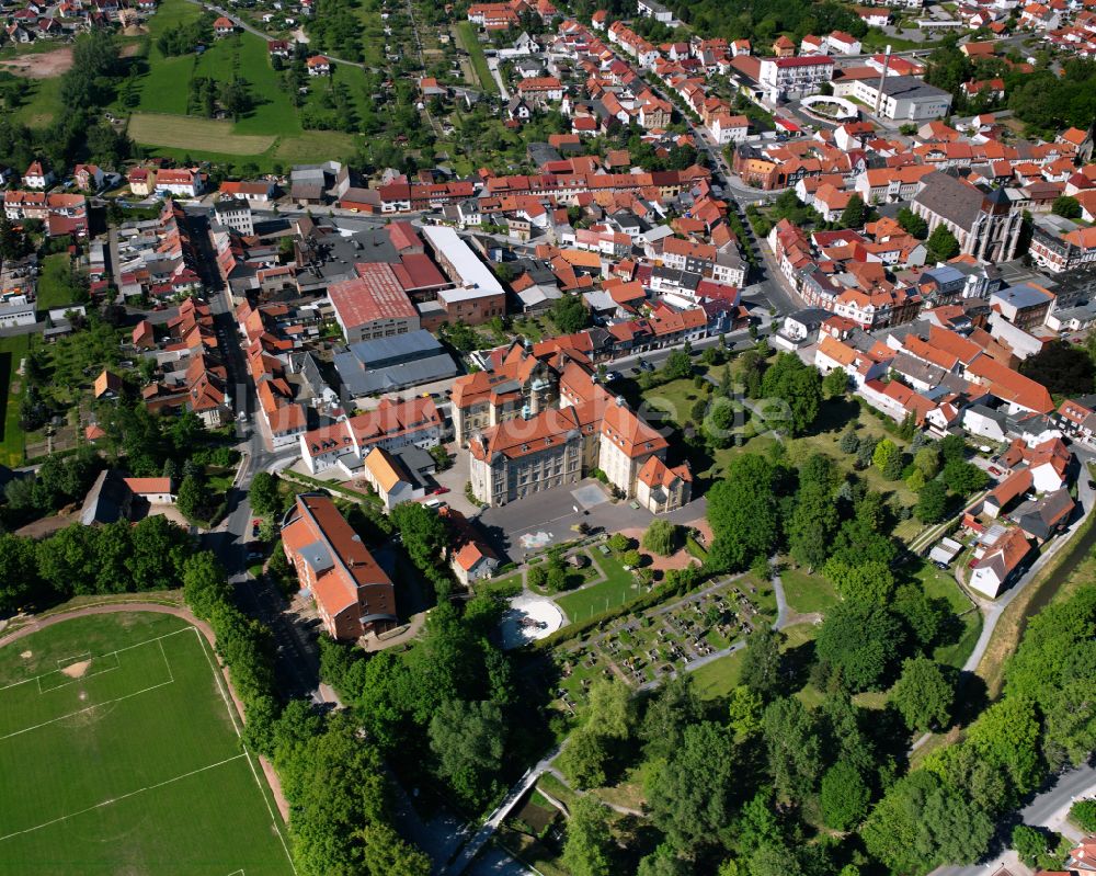 Dingelstädt aus der Vogelperspektive: Stadtansicht vom Innenstadtbereich in Dingelstädt im Bundesland Thüringen, Deutschland