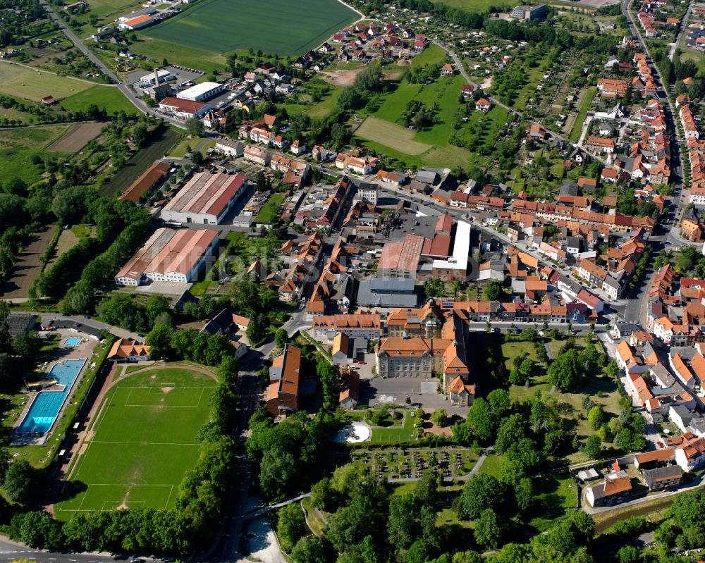 Dingelstädt aus der Vogelperspektive: Stadtansicht vom Innenstadtbereich in Dingelstädt im Bundesland Thüringen, Deutschland