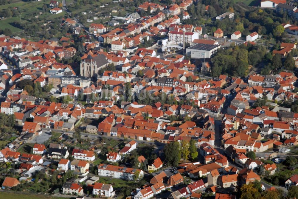 Luftaufnahme Dingelstädt - Stadtansicht vom Innenstadtbereich in Dingelstädt im Bundesland Thüringen, Deutschland