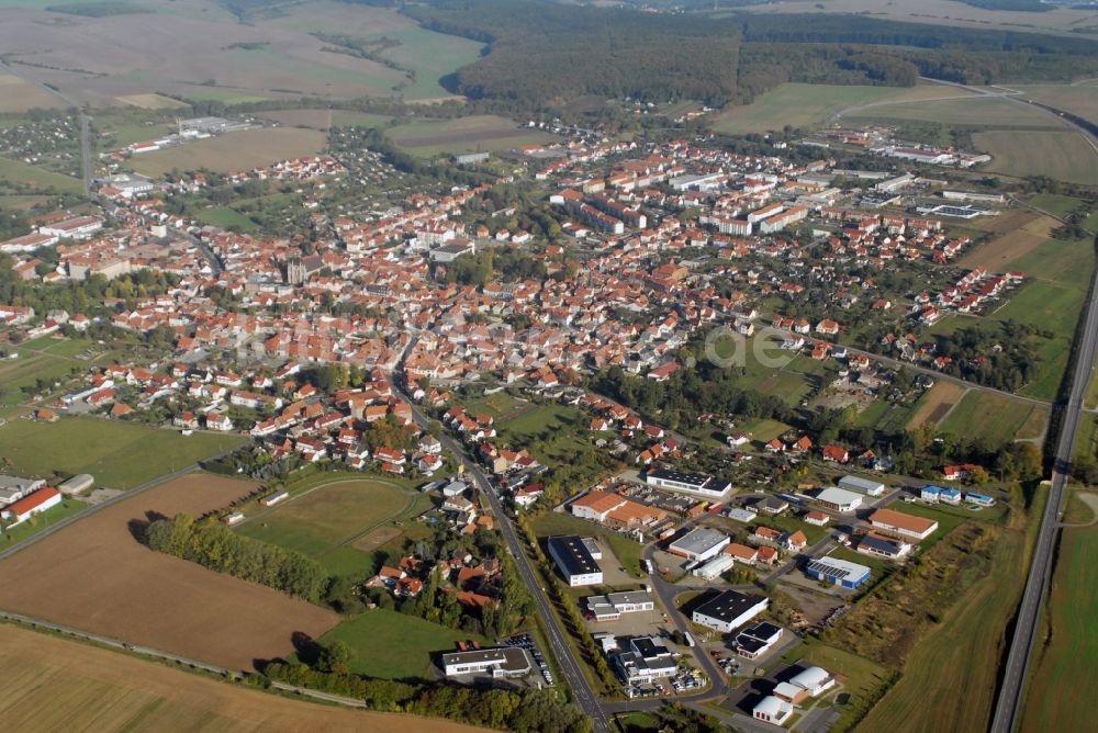 Dingelstädt aus der Vogelperspektive: Stadtansicht vom Innenstadtbereich in Dingelstädt im Bundesland Thüringen, Deutschland