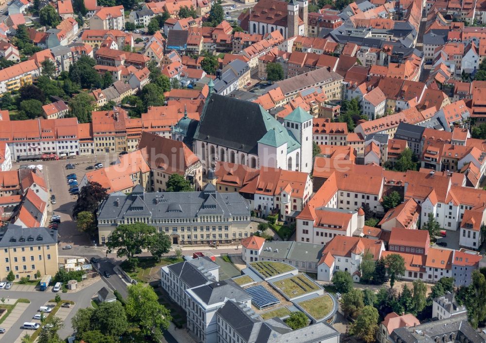Luftbild Freiberg  Stadtansicht vom Innenstadtbereich und Dom in