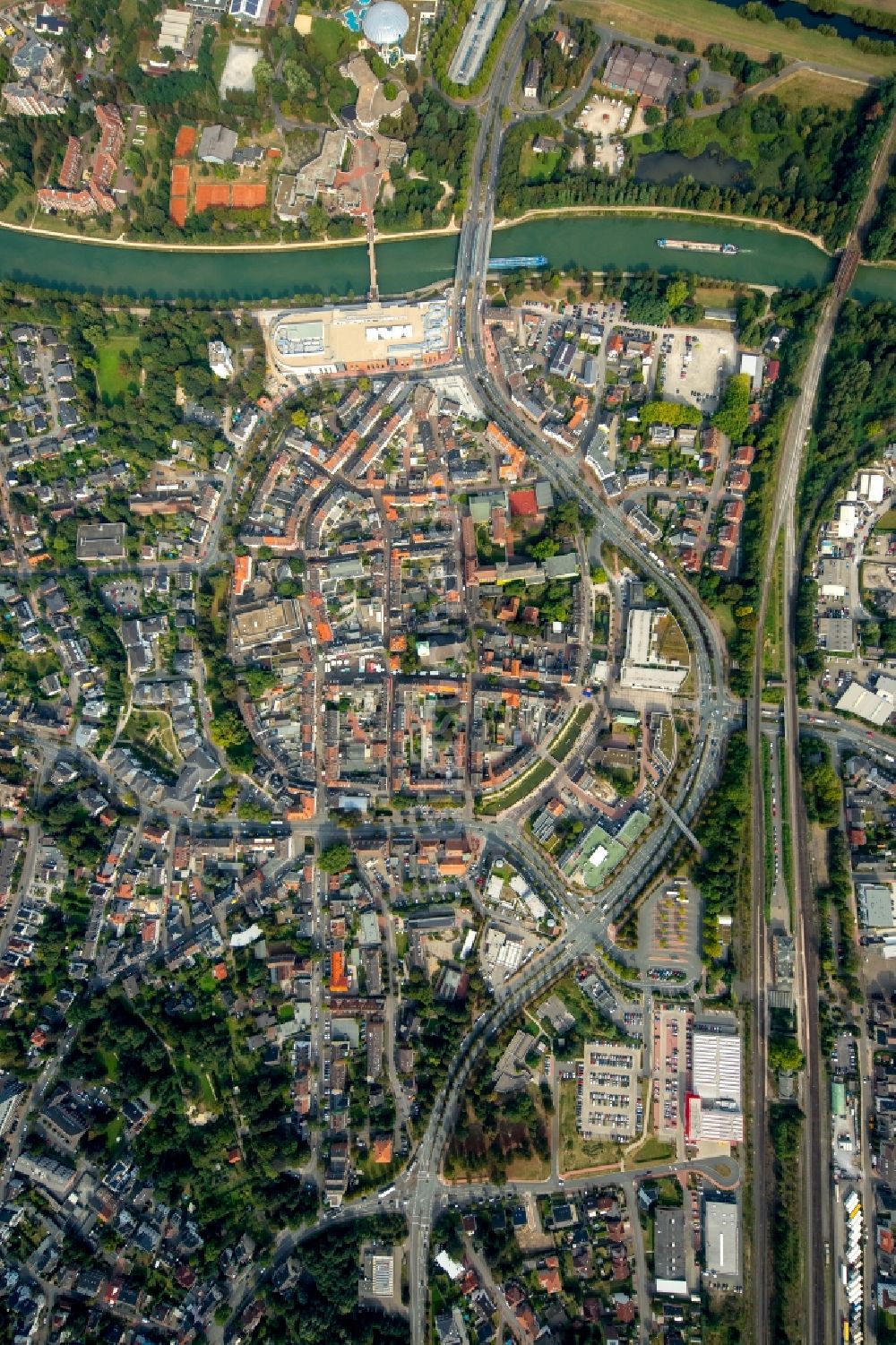 Luftaufnahme Dorsten - Stadtansicht vom Innenstadtbereich in Dorsten im Bundesland Nordrhein-Westfalen