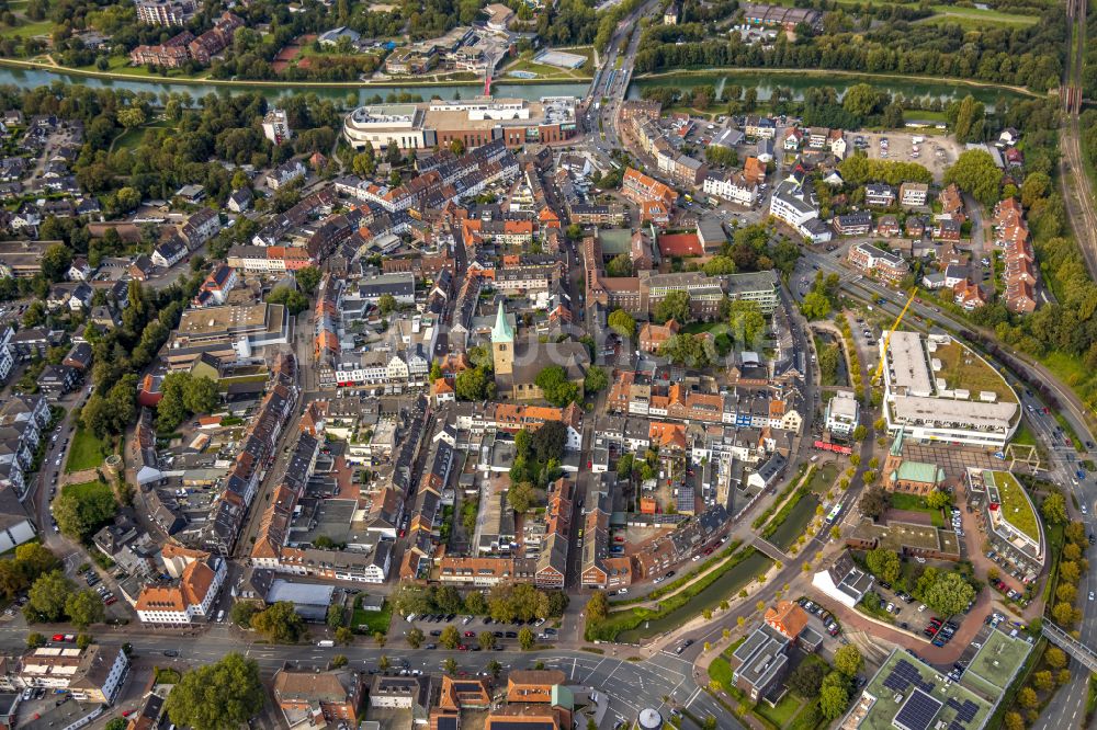 Dorsten von oben - Stadtansicht vom Innenstadtbereich in Dorsten im Bundesland Nordrhein-Westfalen, Deutschland