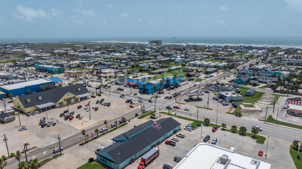 Luftbild Port Aransas - Stadtansicht vom Innenstadtbereich Downtown in Port Aransas in Texas, USA