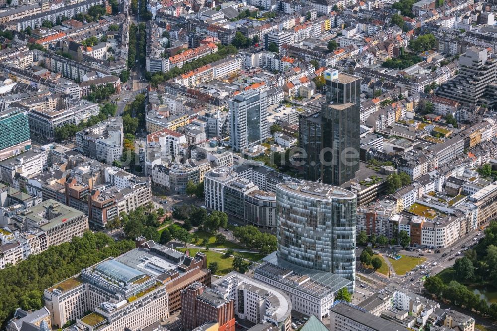 Düsseldorf aus der Vogelperspektive: Stadtansicht vom Innenstadtbereich in Düsseldorf im Bundesland Nordrhein-Westfalen, Deutschland