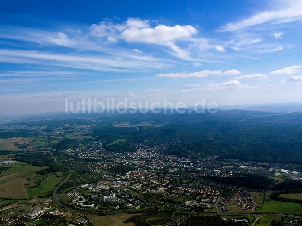 Eisenach aus der Vogelperspektive: Stadtansicht vom Innenstadtbereich in Eisenach im Bundesland Thüringen, Deutschland