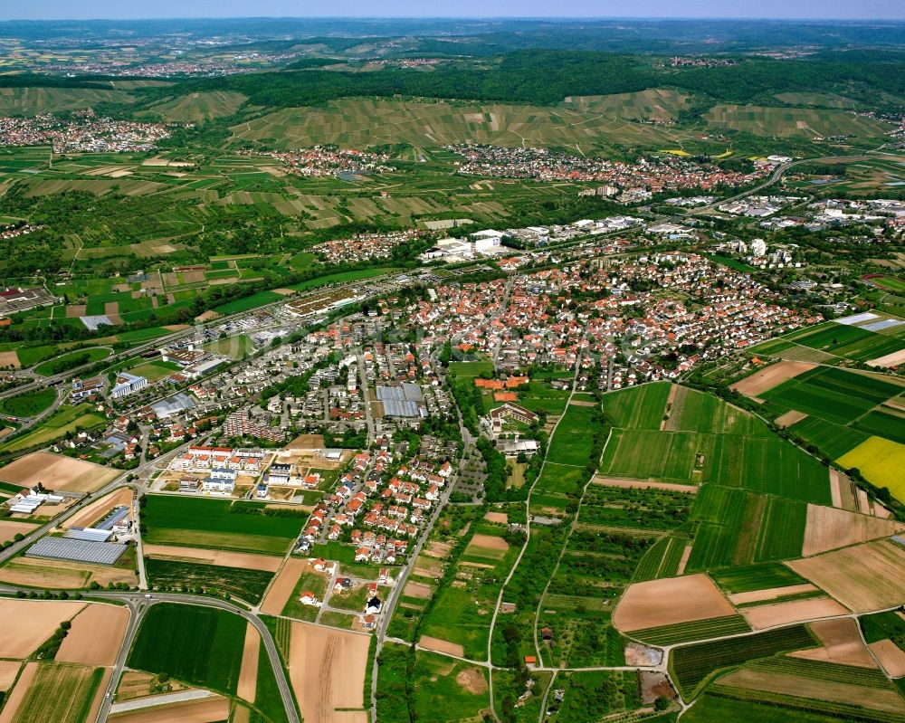 Luftaufnahme Endersbach - Stadtansicht vom Innenstadtbereich in Endersbach im Bundesland Baden-Württemberg, Deutschland