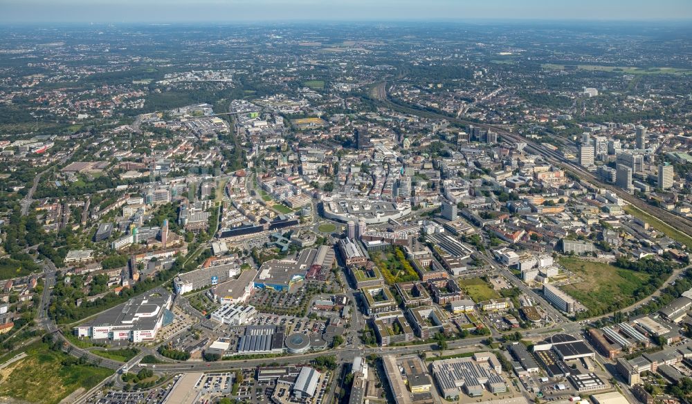 Luftbild Essen - Stadtansicht vom Innenstadtbereich in Essen im Bundesland Nordrhein-Westfalen - NRW, Deutschland