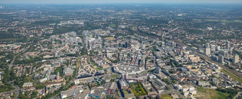 Luftaufnahme Essen - Stadtansicht vom Innenstadtbereich in Essen im Bundesland Nordrhein-Westfalen - NRW, Deutschland