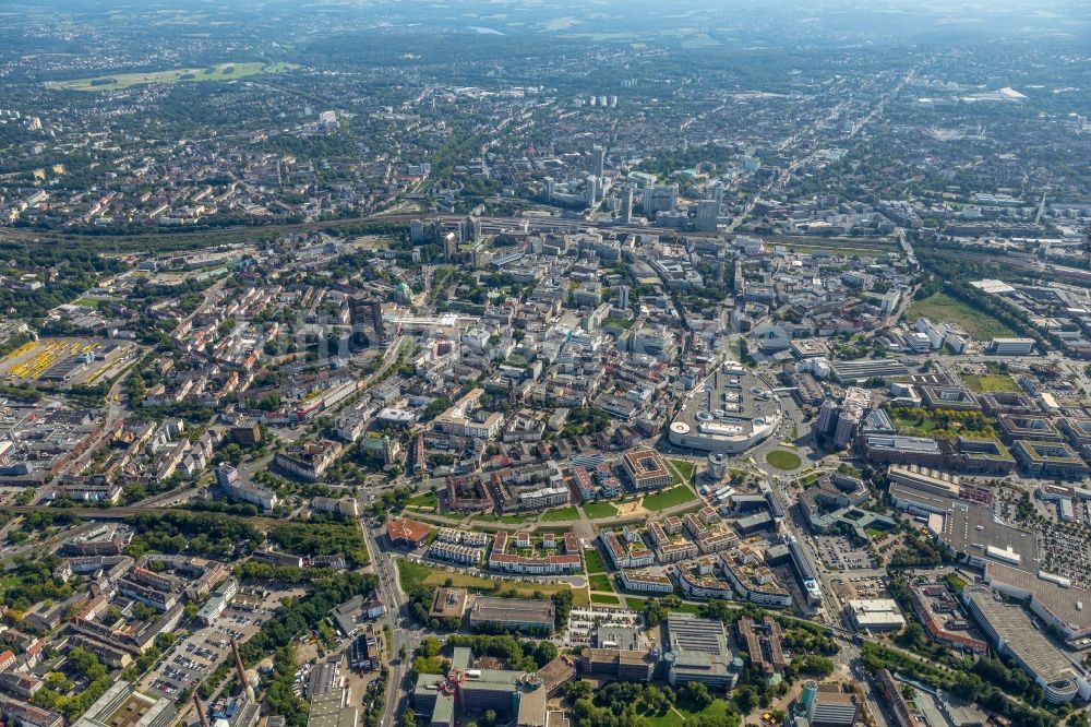 Essen aus der Vogelperspektive: Stadtansicht vom Innenstadtbereich in Essen im Bundesland Nordrhein-Westfalen - NRW, Deutschland