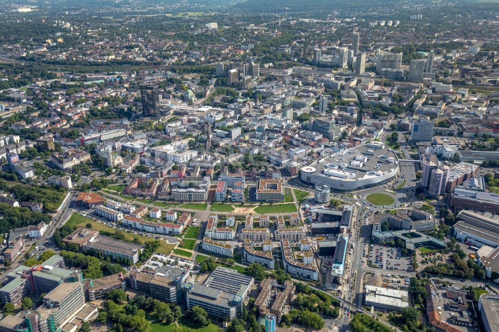 Luftbild Essen - Stadtansicht vom Innenstadtbereich in Essen im Bundesland Nordrhein-Westfalen - NRW, Deutschland