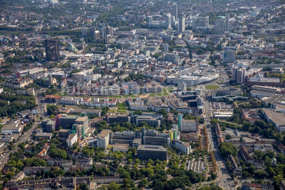 Essen von oben - Stadtansicht vom Innenstadtbereich in Essen im Bundesland Nordrhein-Westfalen - NRW, Deutschland