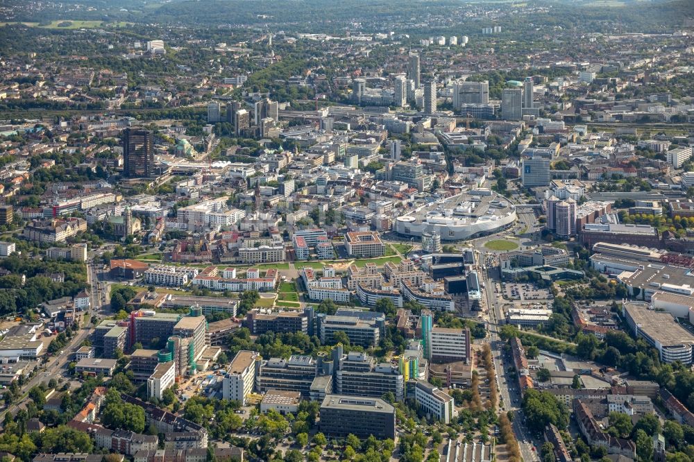 Essen aus der Vogelperspektive: Stadtansicht vom Innenstadtbereich in Essen im Bundesland Nordrhein-Westfalen - NRW, Deutschland