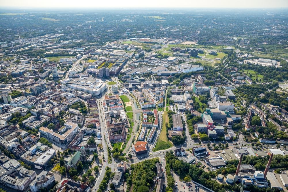 Essen aus der Vogelperspektive: Stadtansicht vom Innenstadtbereich in Essen im Bundesland Nordrhein-Westfalen - NRW, Deutschland