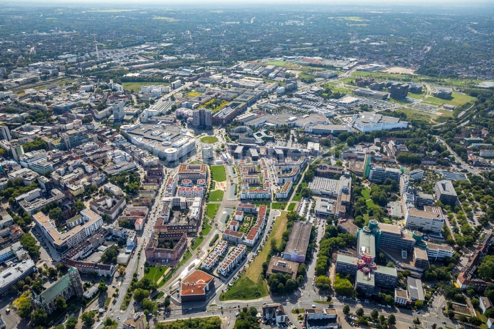 Luftbild Essen - Stadtansicht vom Innenstadtbereich in Essen im Bundesland Nordrhein-Westfalen - NRW, Deutschland