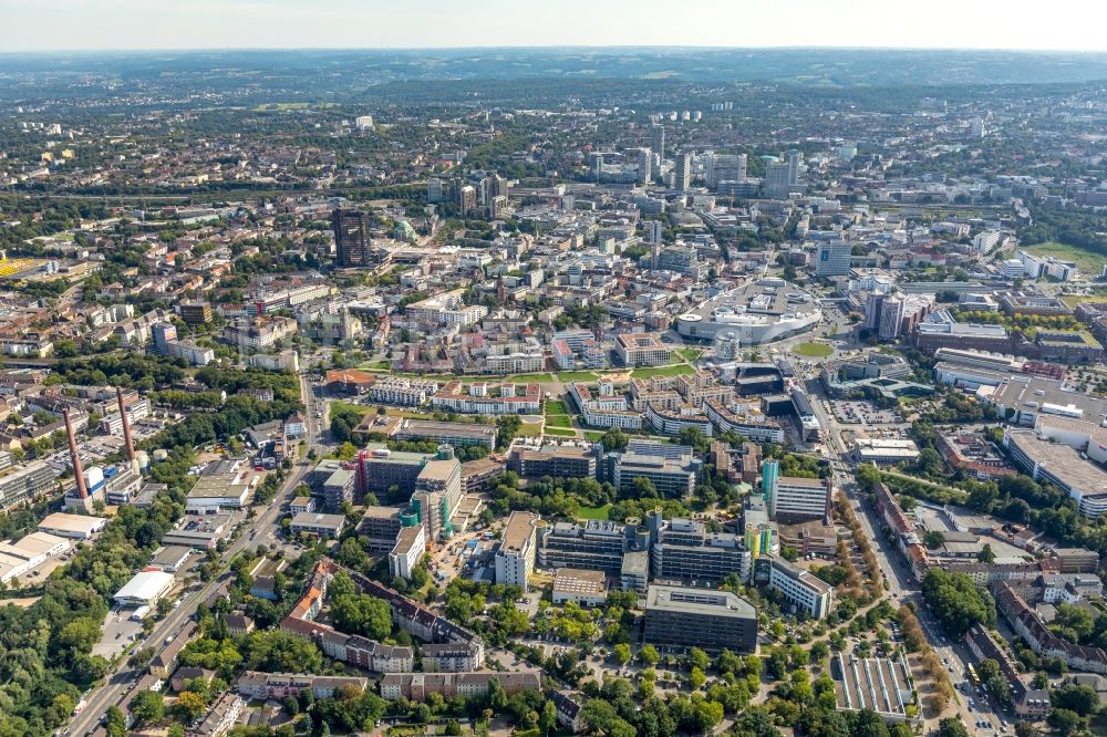 Essen von oben - Stadtansicht vom Innenstadtbereich in Essen im Bundesland Nordrhein-Westfalen - NRW, Deutschland