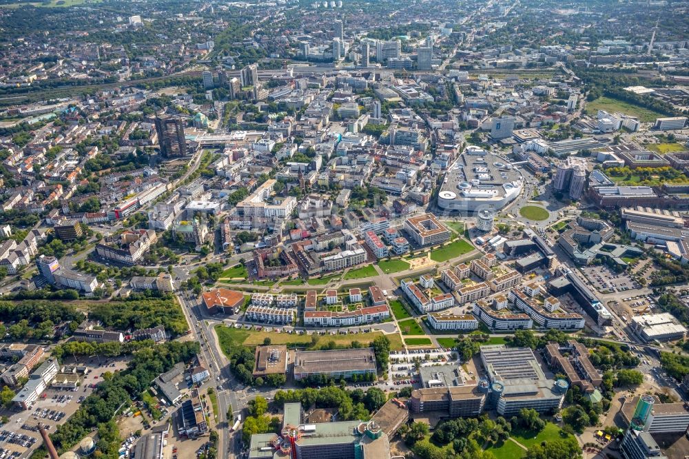 Luftaufnahme Essen - Stadtansicht vom Innenstadtbereich in Essen im Bundesland Nordrhein-Westfalen - NRW, Deutschland