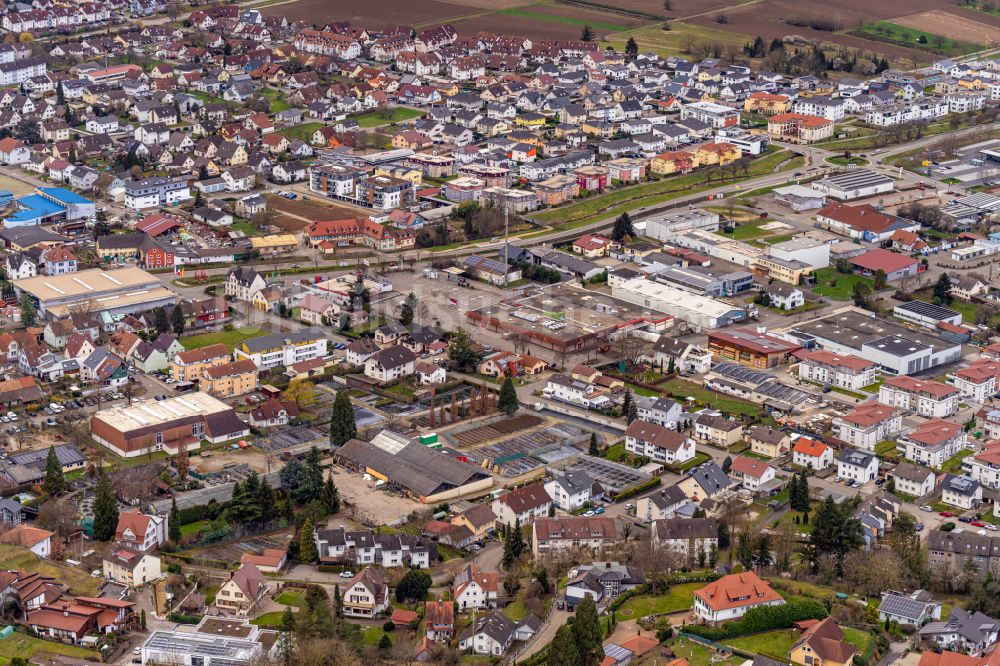 Ettenheim aus der Vogelperspektive: Stadtansicht vom Innenstadtbereich in Ettenheim im Bundesland Baden-Württemberg, Deutschland