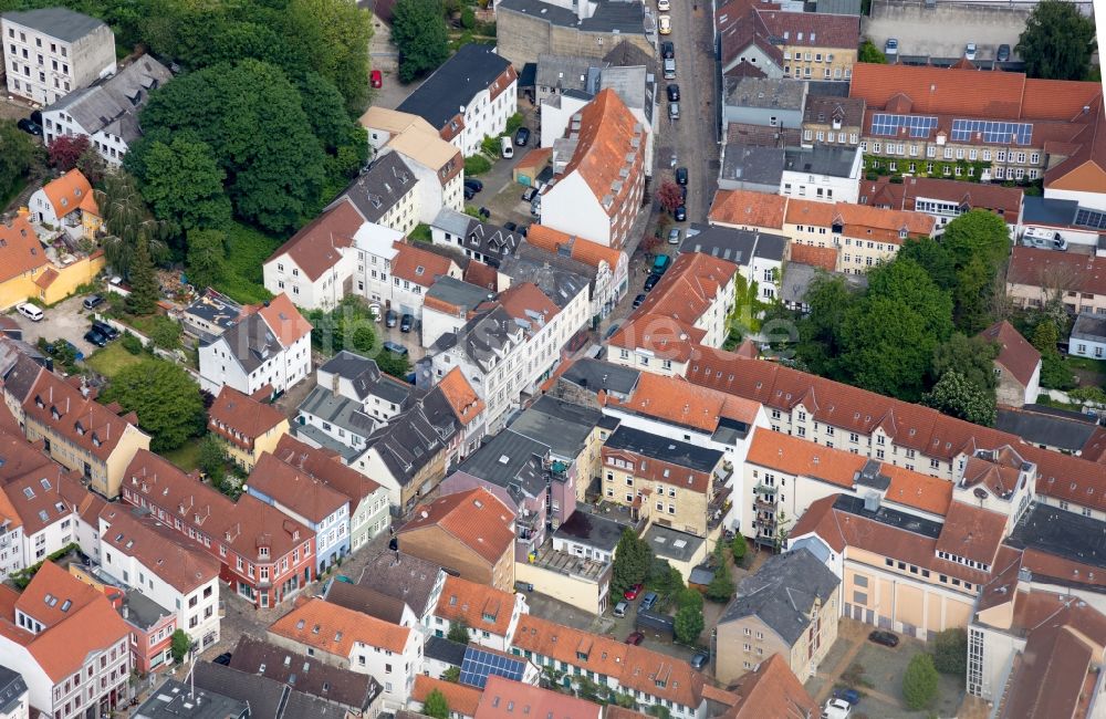 Flensburg aus der Vogelperspektive: Stadtansicht vom Innenstadtbereich in Flensburg im Bundesland Schleswig-Holstein, Deutschland