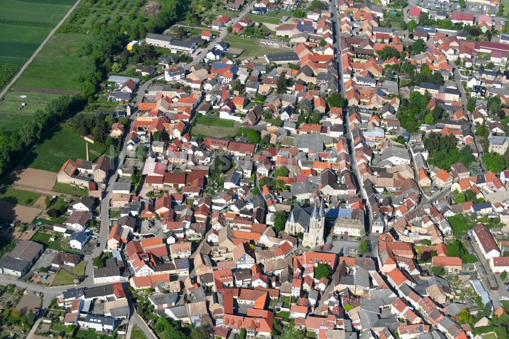 Luftbild Flonheim - Stadtansicht vom Innenstadtbereich in Flonheim im Bundesland Rheinland-Pfalz, Deutschland