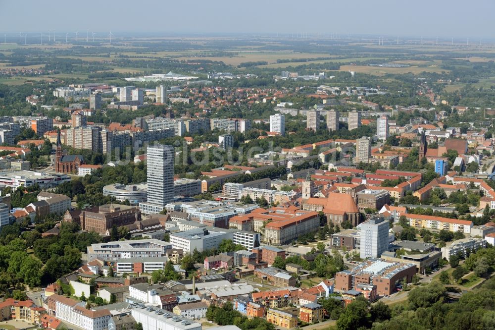 Frankfurt (Oder) von oben - Stadtansicht vom Innenstadtbereich in Frankfurt (Oder) im Bundesland Brandenburg