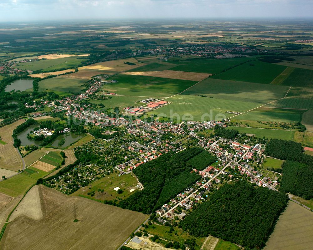 Frauenhain aus der Vogelperspektive: Stadtansicht vom Innenstadtbereich in Frauenhain im Bundesland Sachsen, Deutschland