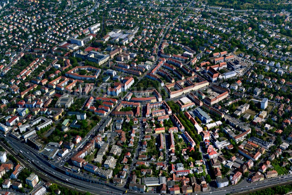 Frauenland von oben - Stadtansicht vom Innenstadtbereich in Frauenland im Bundesland Bayern, Deutschland