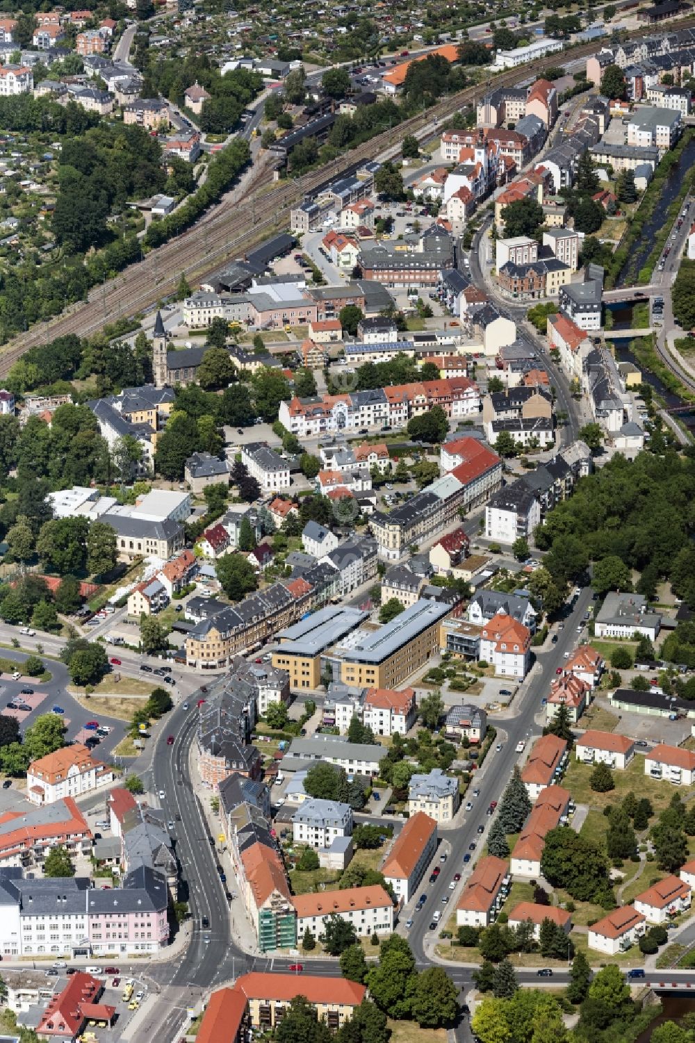 Luftbild Freital - Stadtansicht vom Innenstadtbereich in Freital im Bundesland Sachsen, Deutschland