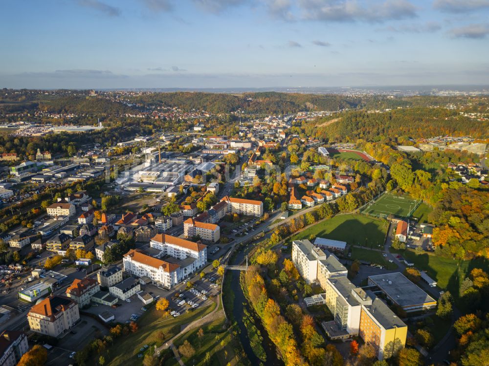 Luftbild Freital - Stadtansicht vom Innenstadtbereich in Freital im Bundesland Sachsen, Deutschland