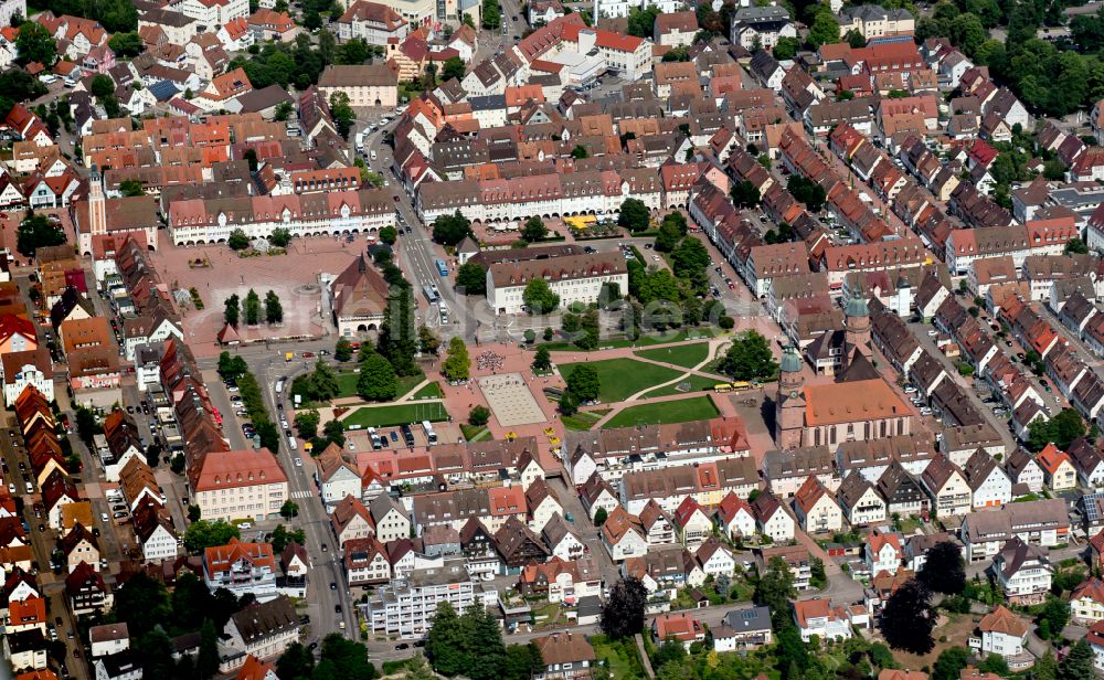 Freudenstadt von oben - Stadtansicht vom Innenstadtbereich in Freudenstadt im Bundesland Baden-Württemberg, Deutschland