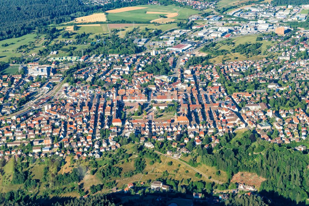 Luftbild Freudenstadt - Stadtansicht vom Innenstadtbereich in Freudenstadt im Bundesland Baden-Württemberg, Deutschland