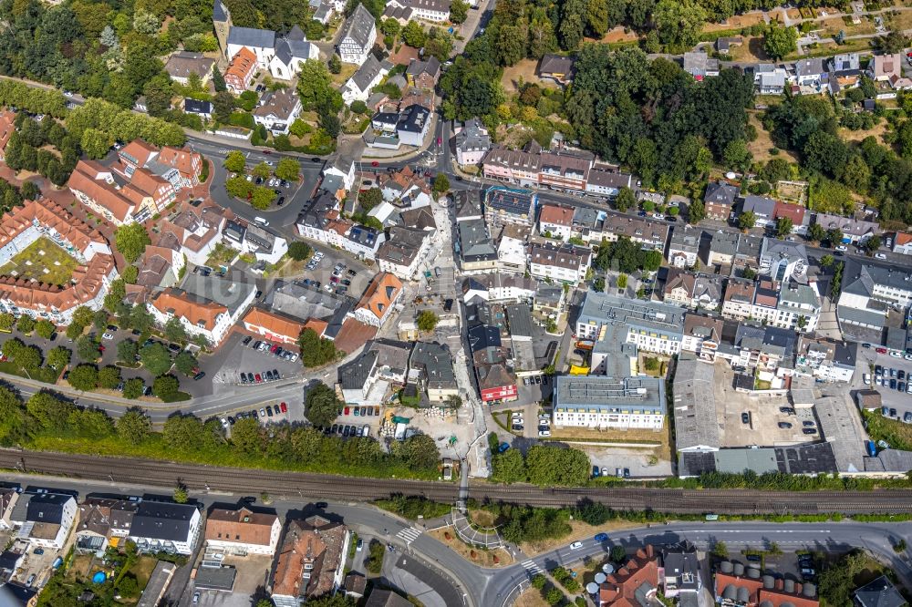 Luftaufnahme Fröndenberg/Ruhr - Stadtansicht vom Innenstadtbereich in Fröndenberg/Ruhr im Bundesland Nordrhein-Westfalen, Deutschland