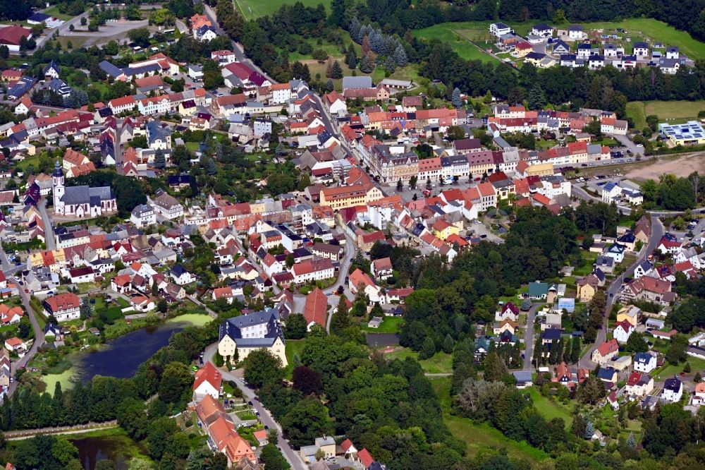 Frohburg von oben - Stadtansicht vom Innenstadtbereich in Frohburg im Bundesland Sachsen, Deutschland