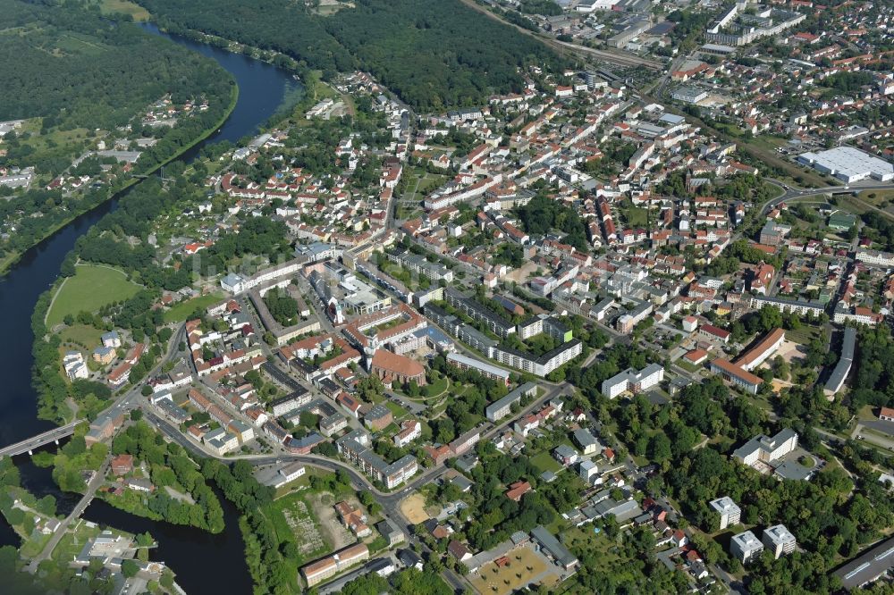 Fürstenwalde/Spree aus der Vogelperspektive: Stadtansicht vom Innenstadtbereich in Fürstenwalde/Spree im Bundesland Brandenburg